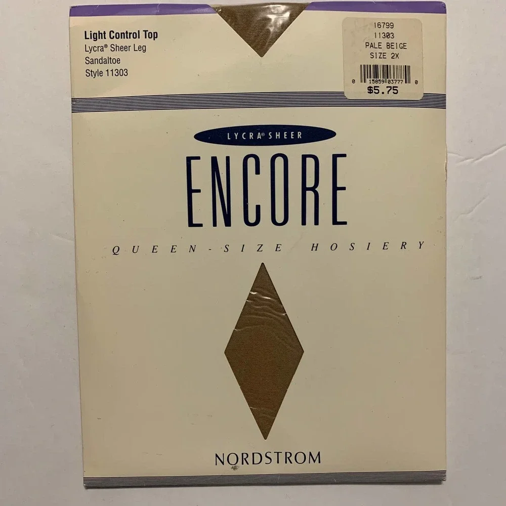 Vintage Nordstrom Encore Control Top Pantyhose Style #11303 Size 2X Lot or 2 NIB